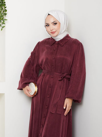 pleated flounce sleeves Abaya