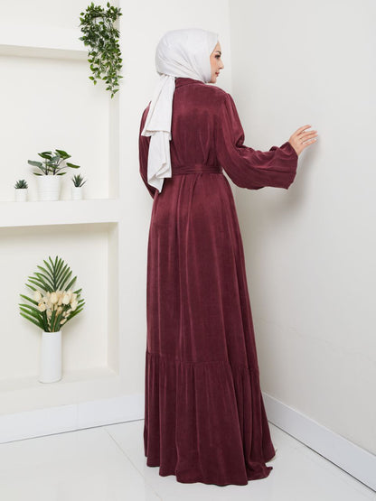 pleated flounce sleeves Abaya