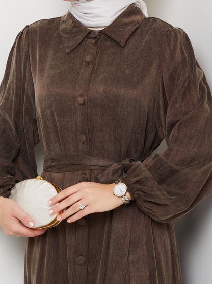 pleated flounce sleeves Abaya
