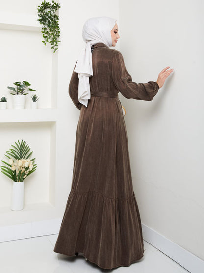 pleated flounce sleeves Abaya