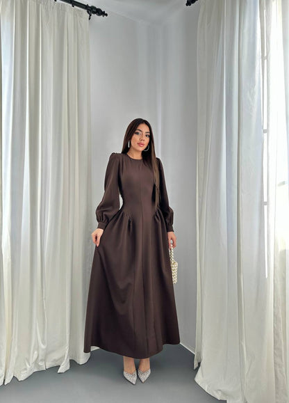 long-sleeve midi dress