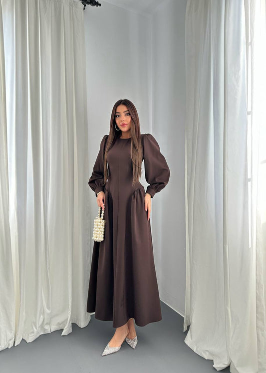 long-sleeve midi dress