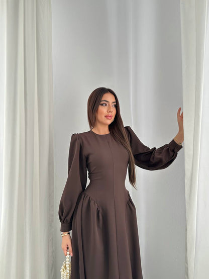 long-sleeve midi dress