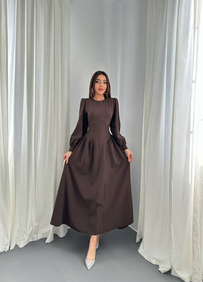 long-sleeve midi dress