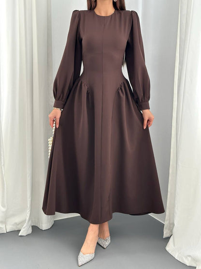 long-sleeve midi dress