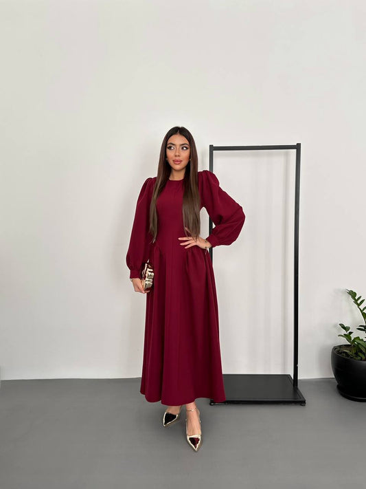long-sleeve midi dress