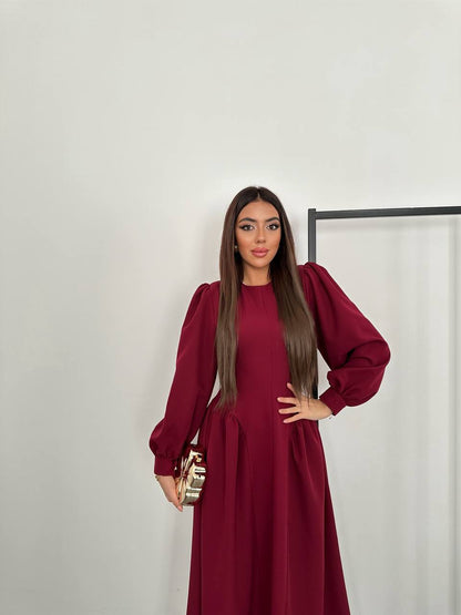 long-sleeve midi dress
