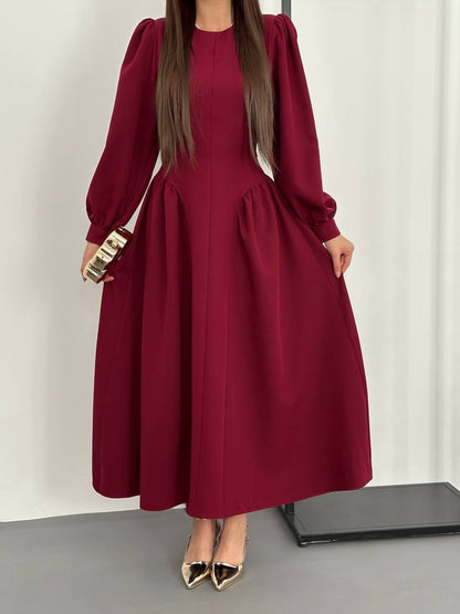 long-sleeve midi dress