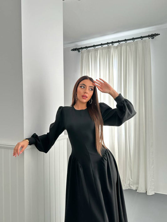 long-sleeve midi dress