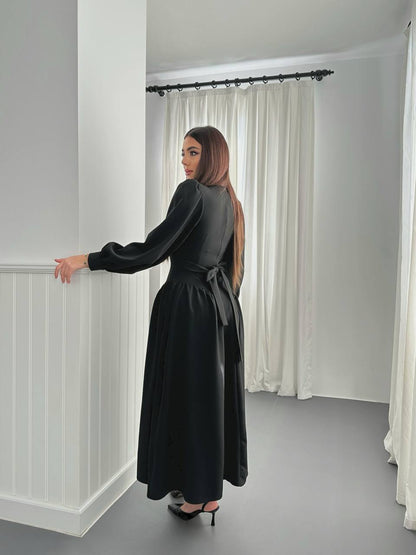 long-sleeve midi dress